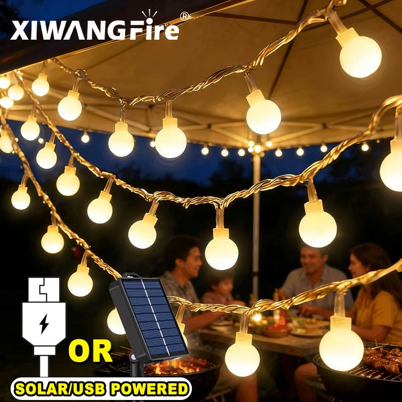 Solar Garden Light - Lampki solarne/USB/bateryjne, 3-10M, kule LED, wodoodporne,