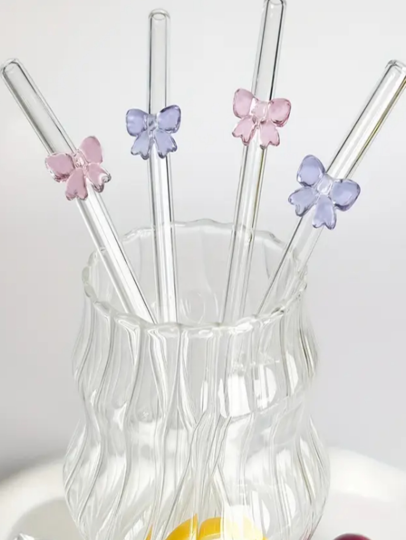 Reusable Straw - 2/6 SZT. Eleganckie szklane słomki w