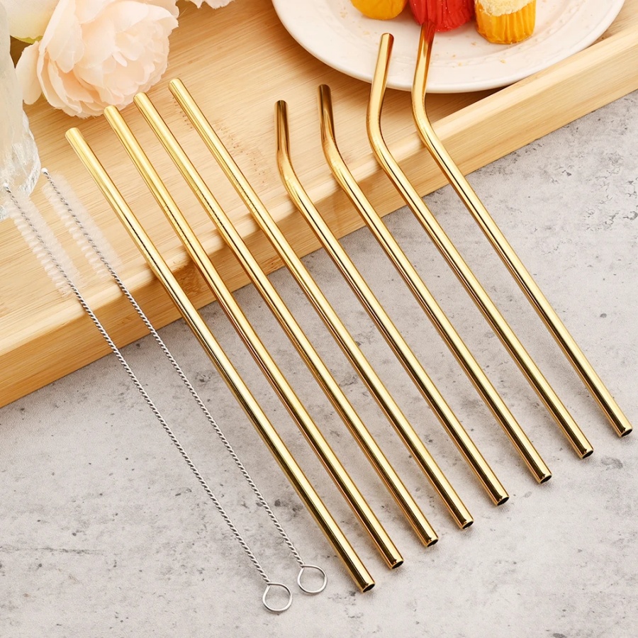 4 sztuki złotych słomek wielok – Reusable Straw recenzja i cena