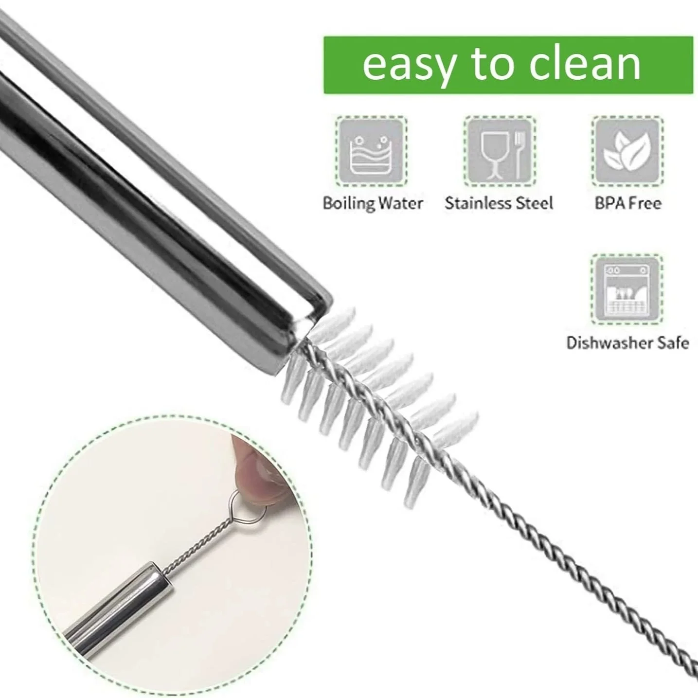 100 szt. słomka ze stali nierd – Reusable Straw recenzja i cena